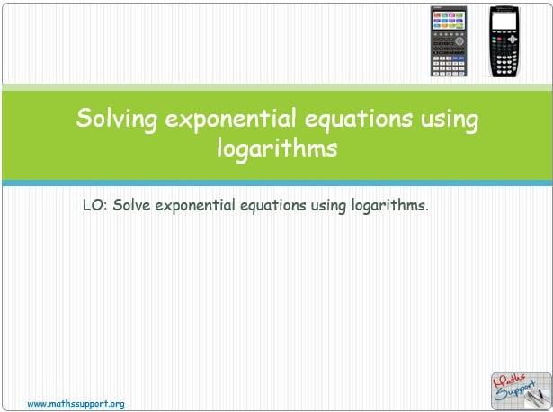 Maths IBAA – 1.74 Solving Exponential equations using logarithms