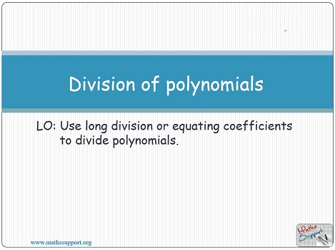 Maths AA-HL 2.12.2 Operations with polynomials: Division