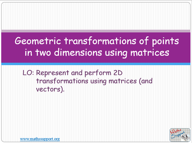 Maths AI-HL 3.9.1Tranformations using matrices